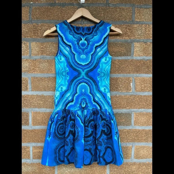 Torn By Ronny Kobo Digital Print Azure Blue Dress  XS - Picture 7 of 8